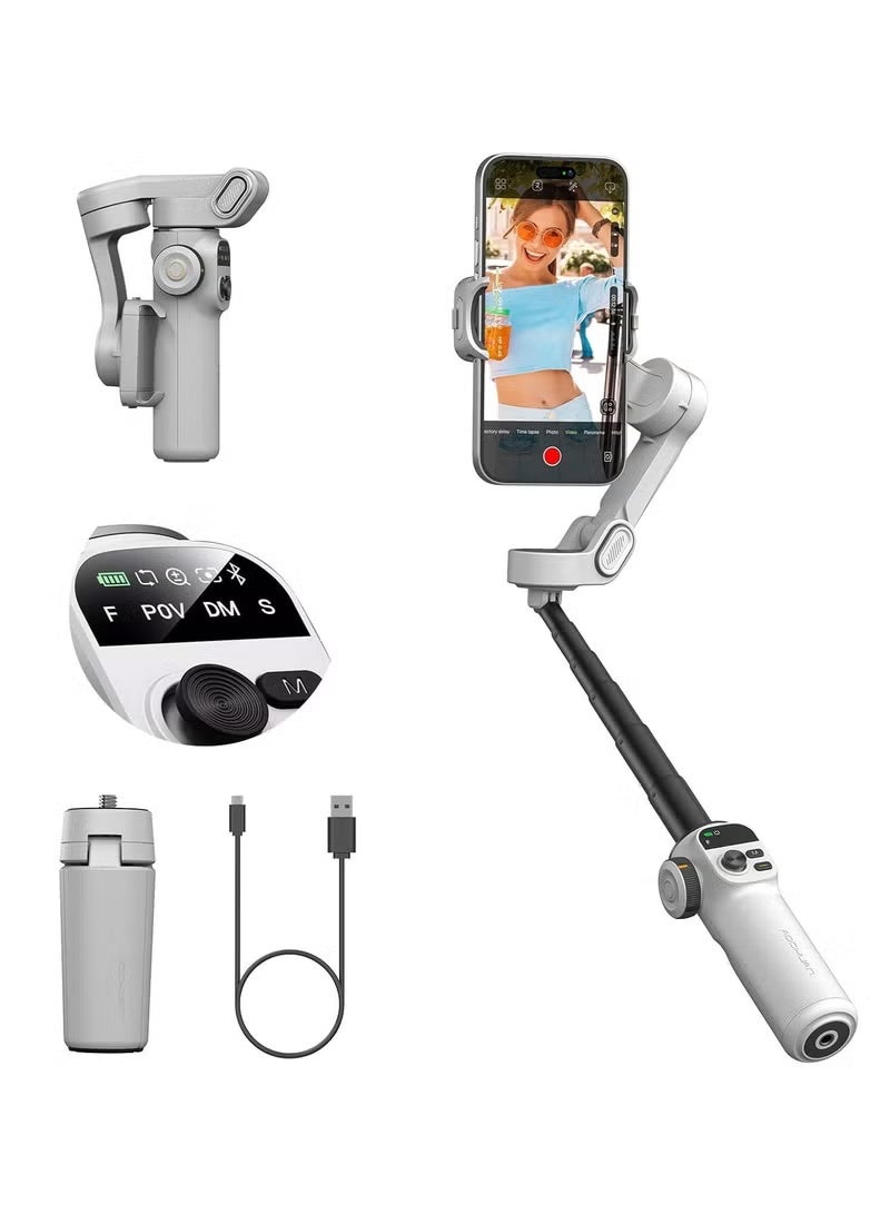 اوتشوان مثبت هاتف ذكي من نوع Smart X2 بثلاثة أطوار، مع عصا إضافة مدمجة بطول 20 سم، وقاعدة قياسية محمولة، وتصوير باندورة 360 درجة، وتسجيل فيديو - Image 1